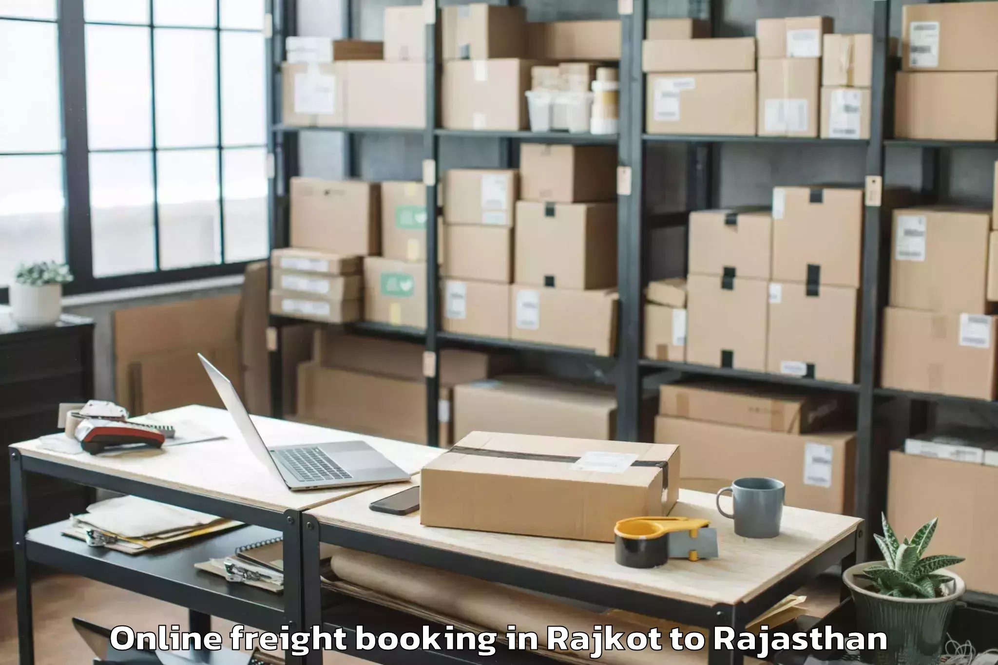 Easy Rajkot to Jagannath University Jaipur Online Freight Booking Booking